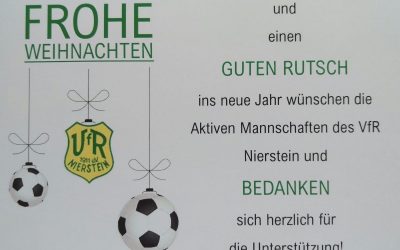 Frohe Weihnachten wünschen die Aktiven Mannschaften des VfR Nierstein